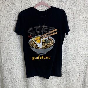 Sanrio Gudetama The Lazy Egg Black T-Shirt